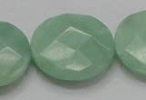 CBJ40 15.5 inches 30mm faceted flat round jade beads wholesale