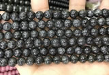 CBJ559 15.5 inches 8mm round black jade beads wholesale