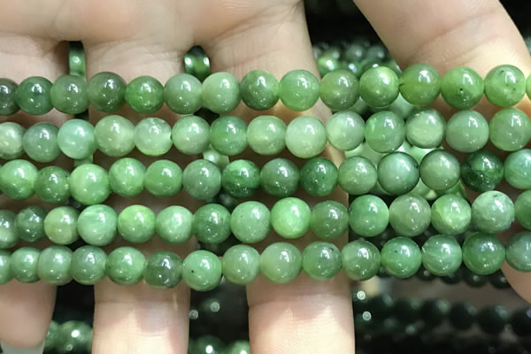 CBJ636 15.5 inches 6mm round Russian green jade beads wholesale