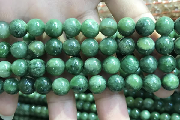 CBJ638 15.5 inches 10mm round Russian green jade beads wholesale