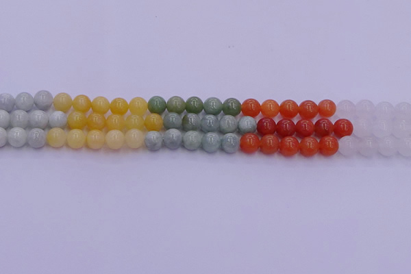 CBJ662 15.5 inches 8mm round mixed jade beads wholesale