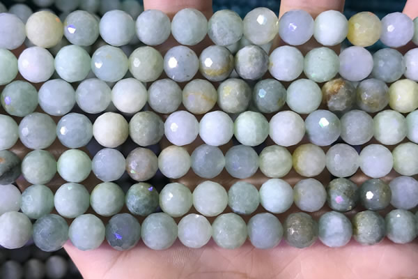 CBJ667 15.5 inches 8mm faceted round jade beads wholesale