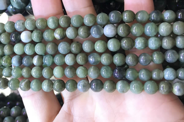 CBJ701 15.5 inches 6mm round green jade beads wholesale