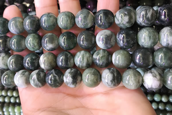 CBJ709 15.5 inches 12mm round green jade beads wholesale