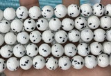 CBJ749 15.5 inches 12mm dalmatian round jade gemstone beads wholesale