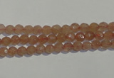 CBQ08 15.5 inches 6mm faceted round strawberry quartz beads