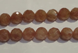 CBQ09 15.5 inches 8mm faceted round strawberry quartz beads