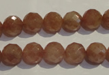 CBQ10 15.5 inches 10mm faceted round strawberry quartz beads