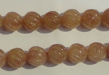 CBQ15 15.5 inches 10mm carved round strawberry quartz beads wholesale