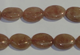 CBQ20 15.5 inches 10*14mm oval strawberry quartz beads wholesale