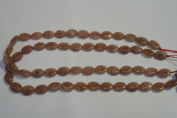 CBQ20 15.5 inches 10*14mm oval strawberry quartz beads wholesale