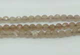 CBQ210 15.5 inches 4mm faceted round strawberry quartz beads