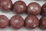 CBQ217 15.5 inches 18mm faceted round strawberry quartz beads