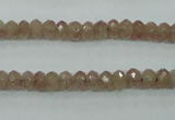 CBQ222 15.5 inches 4*6mm faceted rondelle strawberry quartz beads