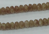 CBQ223 15.5 inches 5*8mm faceted rondelle strawberry quartz beads