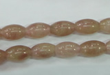 CBQ225 15.5 inches 8*12mm rice strawberry quartz beads