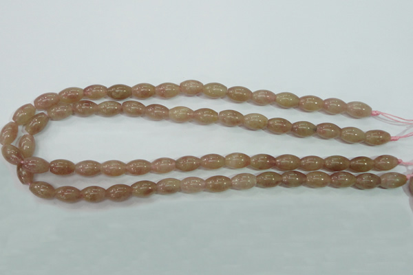 CBQ225 15.5 inches 8*12mm rice strawberry quartz beads