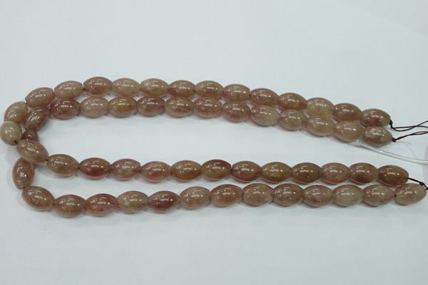 CBQ226 15.5 inches 10*14mm rice strawberry quartz beads