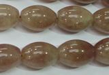 CBQ227 15.5 inches 13*18mm rice strawberry quartz beads