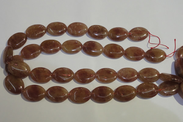 CBQ24 15.5 inches 18*25mm oval strawberry quartz beads wholesale