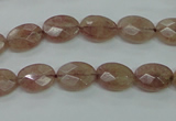 CBQ250 15.5 inches 8.5*12mm faceted oval strawberry quartz beads