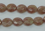 CBQ251 15.5 inches 10*12mm faceted oval strawberry quartz beads