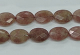 CBQ252 15.5 inches 10*14mm faceted oval strawberry quartz beads