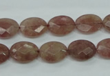 CBQ253 15.5 inches 12*16mm faceted oval strawberry quartz beads