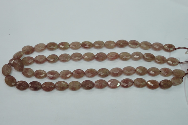 CBQ253 15.5 inches 12*16mm faceted oval strawberry quartz beads