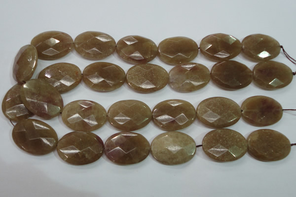 CBQ255 15.5 inches 22*30mm faceted oval strawberry quartz beads