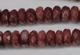 CBQ266 15.5 inches 6*10mm faceted rondelle strawberry quartz beads