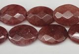 CBQ279 15.5 inches 15*20mm faceted oval strawberry quartz beads