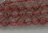 CBQ301 15.5 inches 6mm round natural strawberry quartz beads