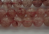 CBQ302 15.5 inches 8mm round natural strawberry quartz beads