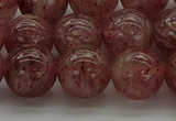 CBQ304 15.5 inches 12mm round natural strawberry quartz beads