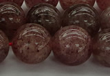 CBQ305 15.5 inches 14mm round natural strawberry quartz beads