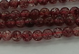 CBQ310 15.5 inches 4mm round natural strawberry quartz beads