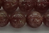 CBQ315 15.5 inches 14mm round natural strawberry quartz beads