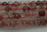 CBQ320 15.5 inches 4mm faceted round strawberry quartz beads