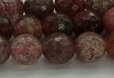 CBQ323 15.5 inches 10mm faceted round strawberry quartz beads