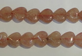 CBQ34 15.5 inches 10*10mm heart strawberry quartz beads wholesale