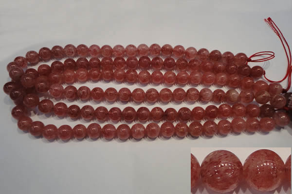 CBQ353 15.5 inches 10mm round natural strawberry quartz beads