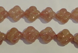 CBQ36 15.5 inches 11mm carved flower strawberry quartz beads