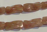 CBQ38 15.5 inches 10*22mm twisted strawberry quartz beads