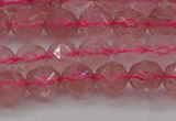 CBQ437 15.5 inches 8mm faceted nuggets strawberry quartz beads