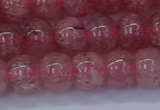 CBQ441 15.5 inches 10*12mm rondelle strawberry quartz beads