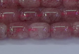 CBQ446 15.5 inches 10*12mm drum strawberry quartz beads