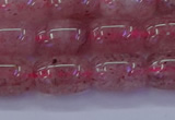 CBQ447 15.5 inches 10*14mm drum strawberry quartz beads