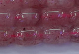 CBQ448 15.5 inches 12*16mm drum strawberry quartz beads