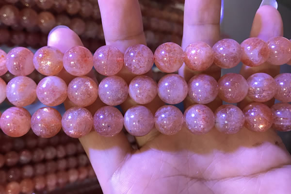 CBQ562 15.5 inches 12mm round golden strawberry quartz beads